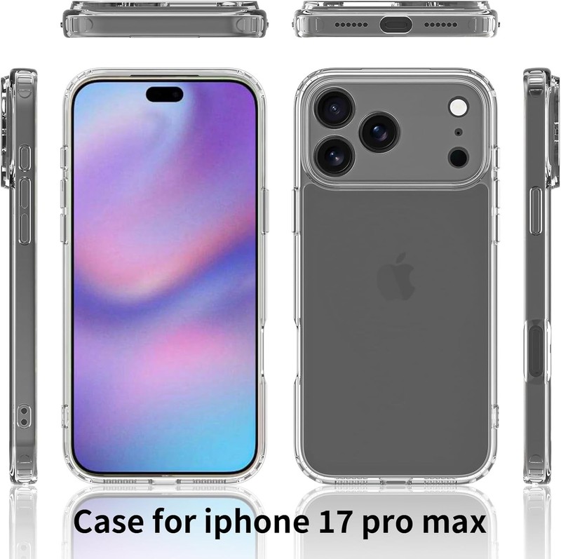 For iPhone17 16 15 14 13 12Pro Max Mini Soft Silicone Clear Cover Shockproof lot gallery