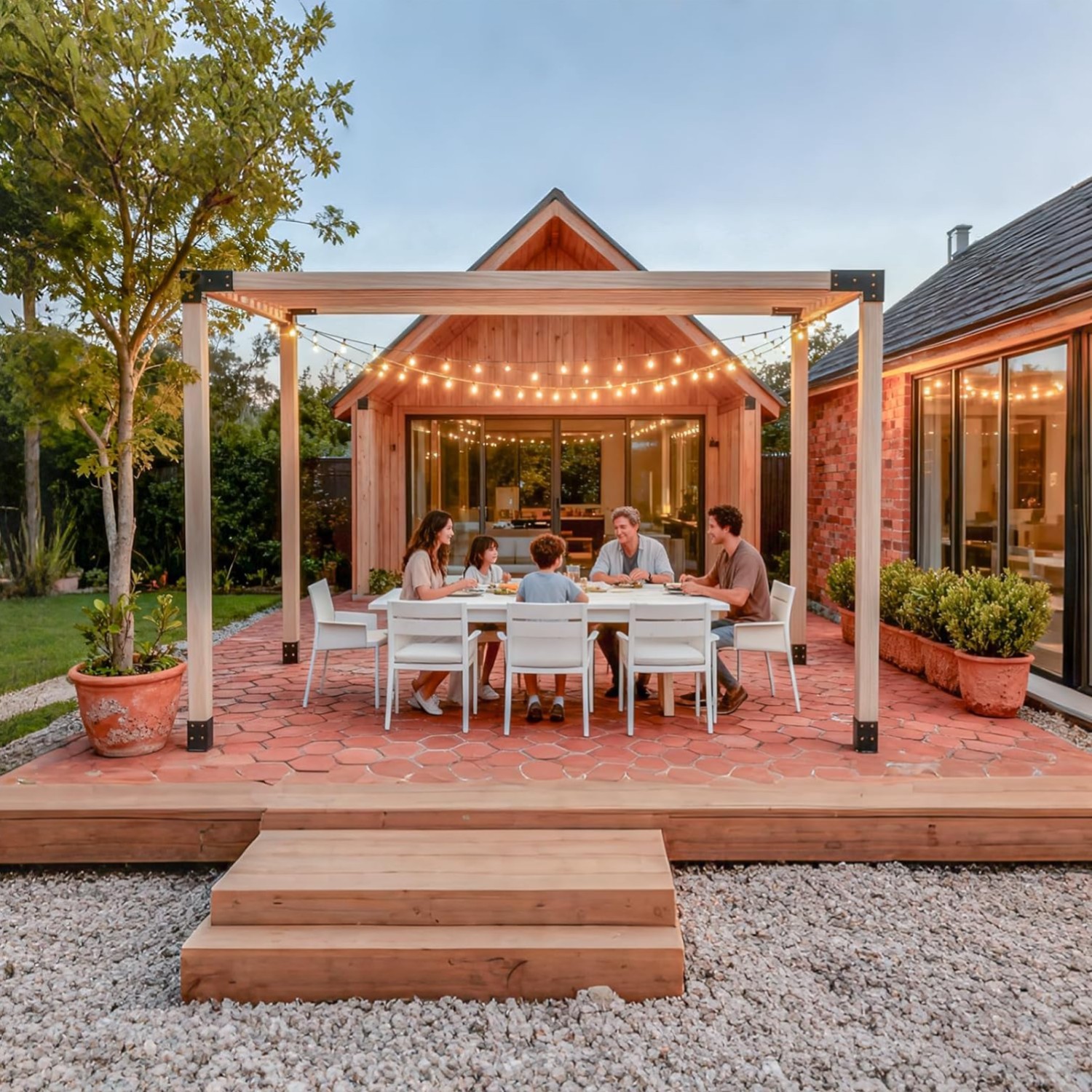 Pergola Brackets, Heavy Duty 3-Way Pergola Kit for 4"x 4" Actual 3.5" X 3.5" ... gallery