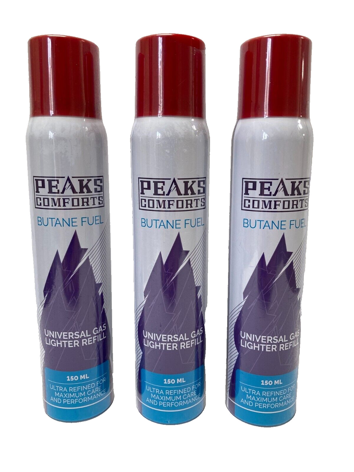 Peaks Butane Fuel Refill for Torch Lighter 150ml, 3 Pack gallery