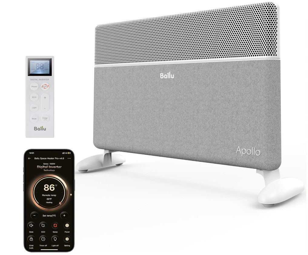Ballu Convection Panel Smart Space Heater for Large Room with Remote in White gallery