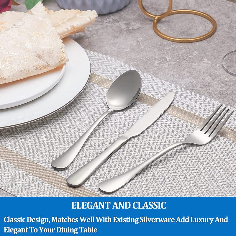 16 Pcs Forks and Spoons Silverware Set, Grade Stainless Steel Flatware Cutlery S gallery