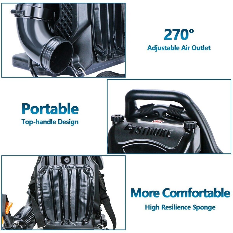 2 Stroke/4 Stroke Backpack Leaf Blower Gas Powered Snow Blower 75.6CC 706CFM gallery