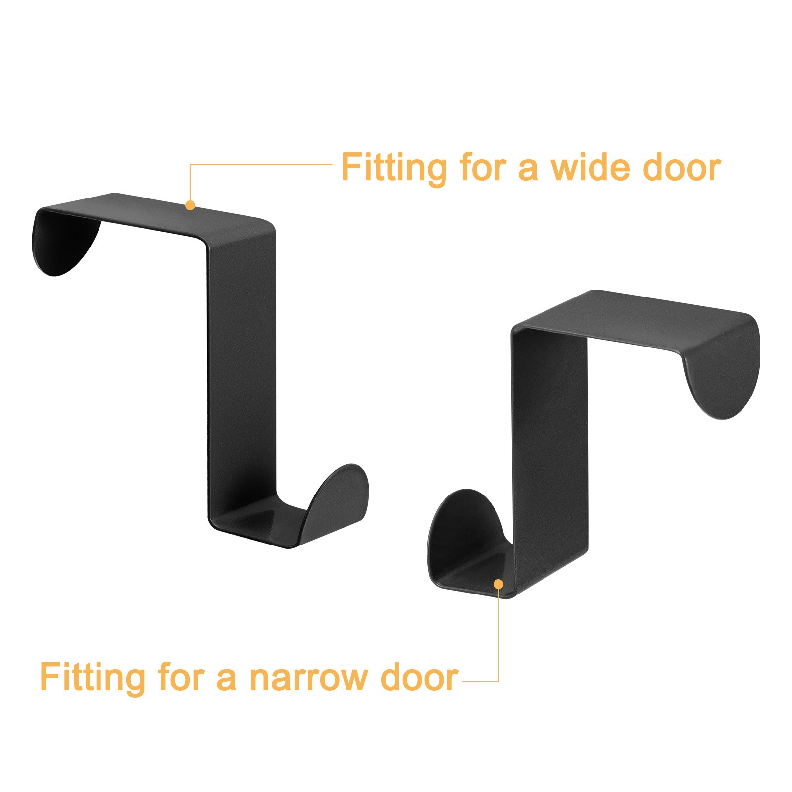 4pcs Over the Door Hooks Stainless Steel S-Shaped Double Hooks Black gallery
