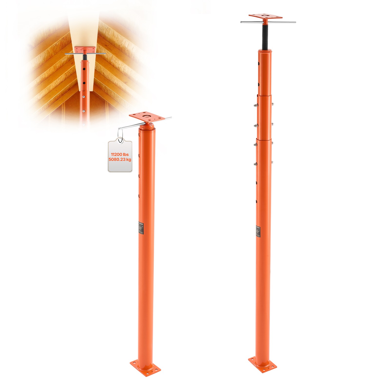 VEVOR House Floor Jacks Adjustable Floor Jack Post Leveling Lift 2PCS 54-150 in gallery