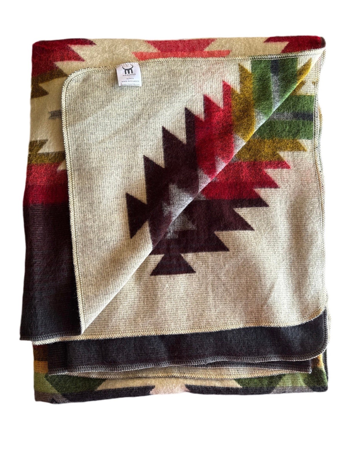 Alpaca Blanket - Cozy Colorful Native Pattern Throw - Made in Ecuador - 202612 gallery