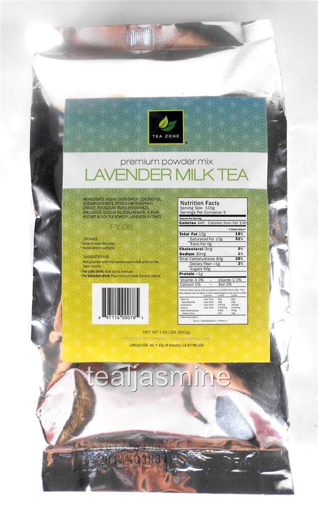 Tea Zone Lavender Milk Tea Premium Powder Mix Boba Bubble Tea 1.32 Lbs. gallery