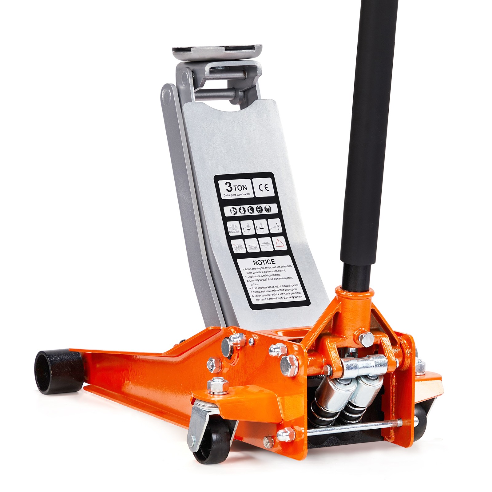 Jack Boss Floor Jack 3T Fast Lift Service Steel Heavy Duty Hydraulic Car Orange gallery