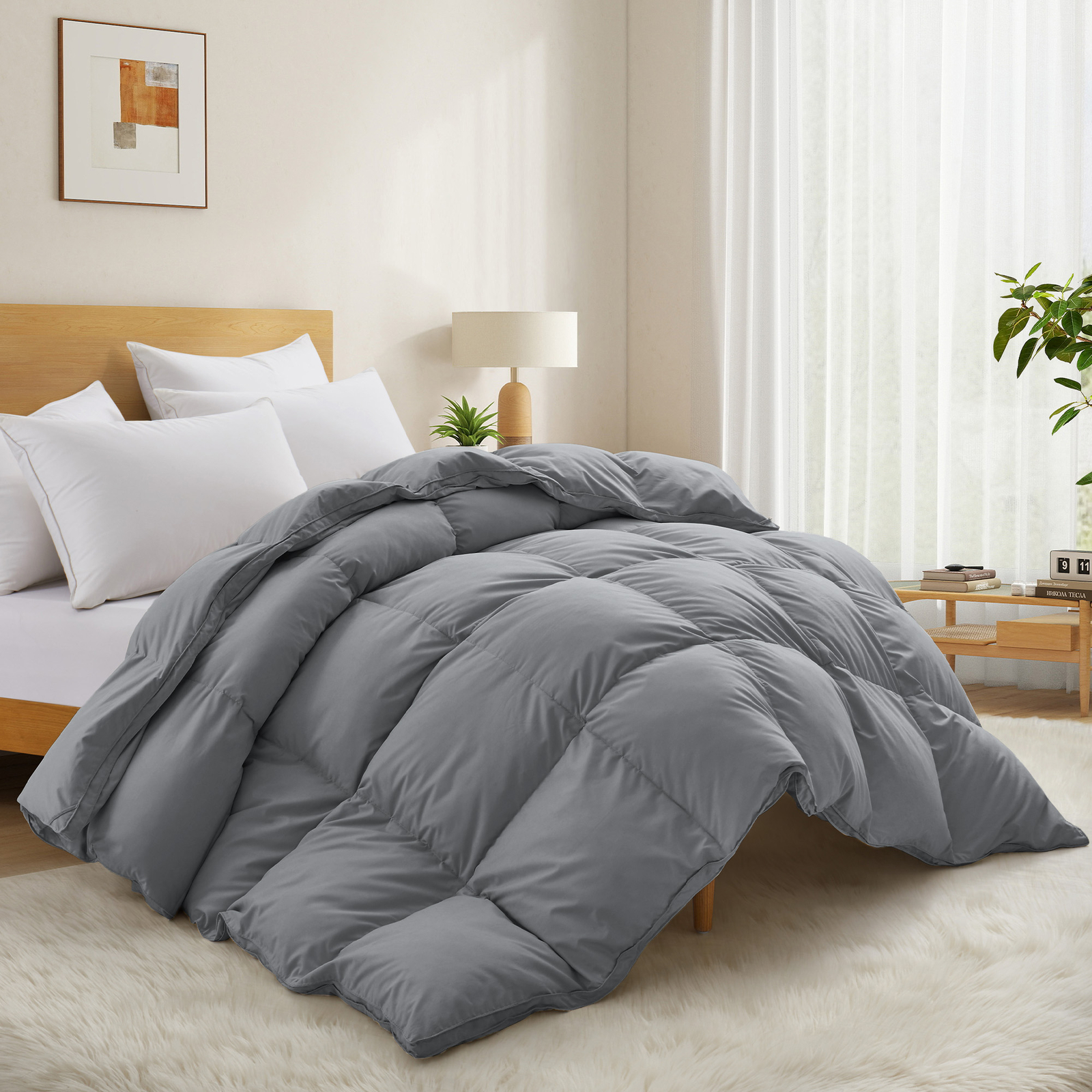 Cozy Fluffy Extra Winter Warm Down Bed Blanket Gusseted, King or Queen Comforter gallery
