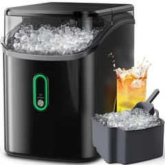 Nugget Ice Maker Countertop Pebble 33lb per Day Black