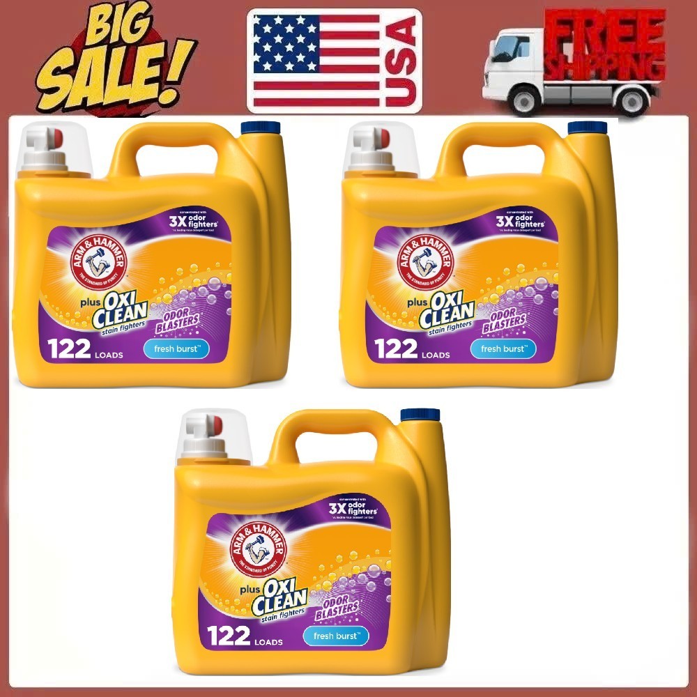 3-Pack Arm & Hammer Plus OxiClean Liquid Laundry Detergent 158.6oz gallery