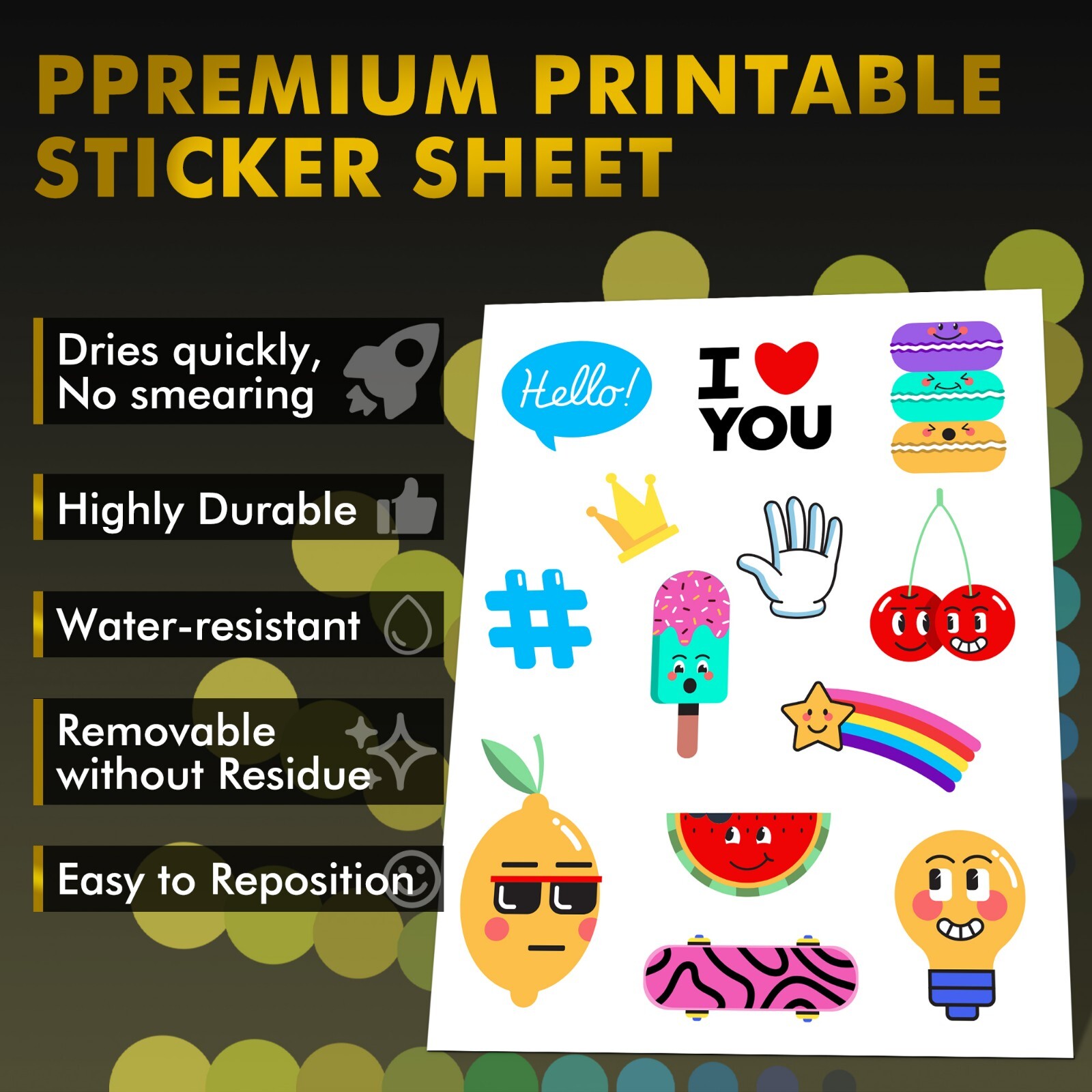Lot A-SUB Printable Fabric Sticker Paper for Inkjet Waterproof Tearproof Durable gallery