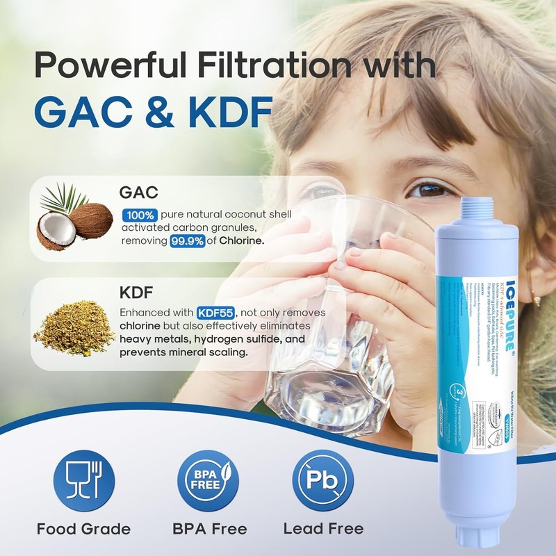 Inline Water Filter for Hose on RV Garden Pool Camper Marine Boat for Drinking, gallery