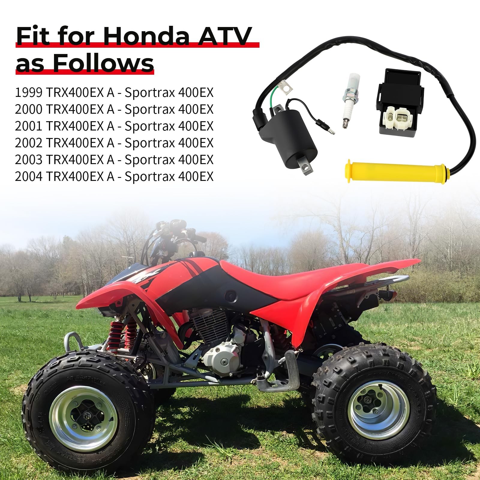 M MATI Ignition Coil &Spark Plug & CDI Compatible with Honda TRX400 EX Sportr... gallery