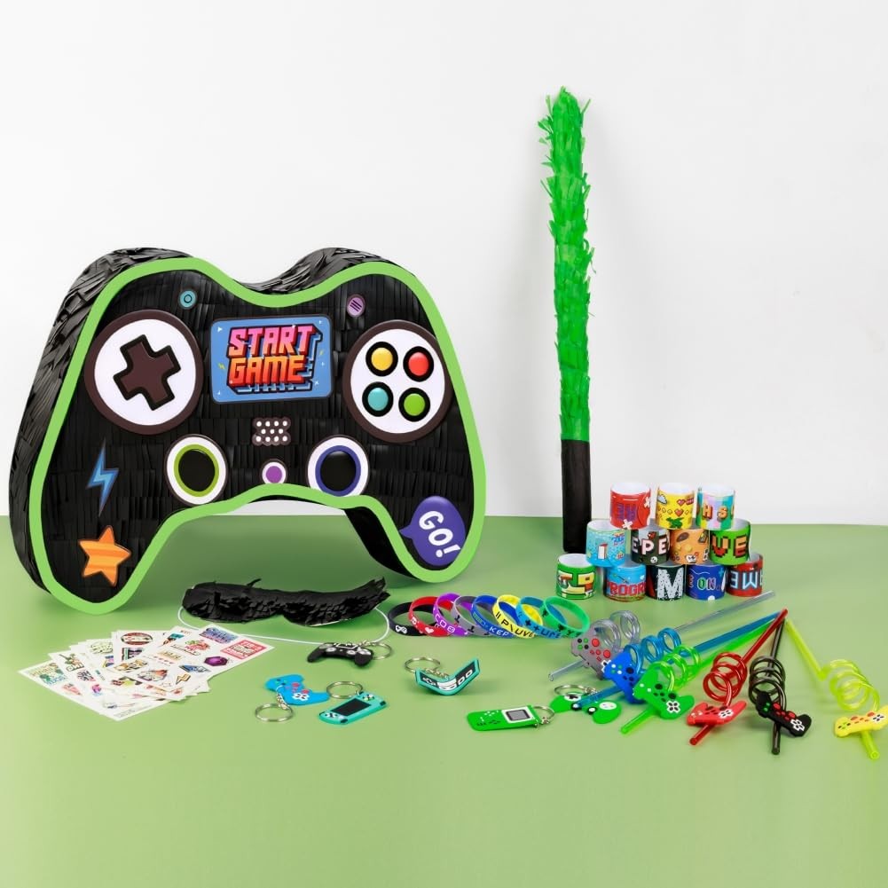 Figepo Video Game Pinata Set For Boy Kids Gamer Party Controller Pinata Straws gallery