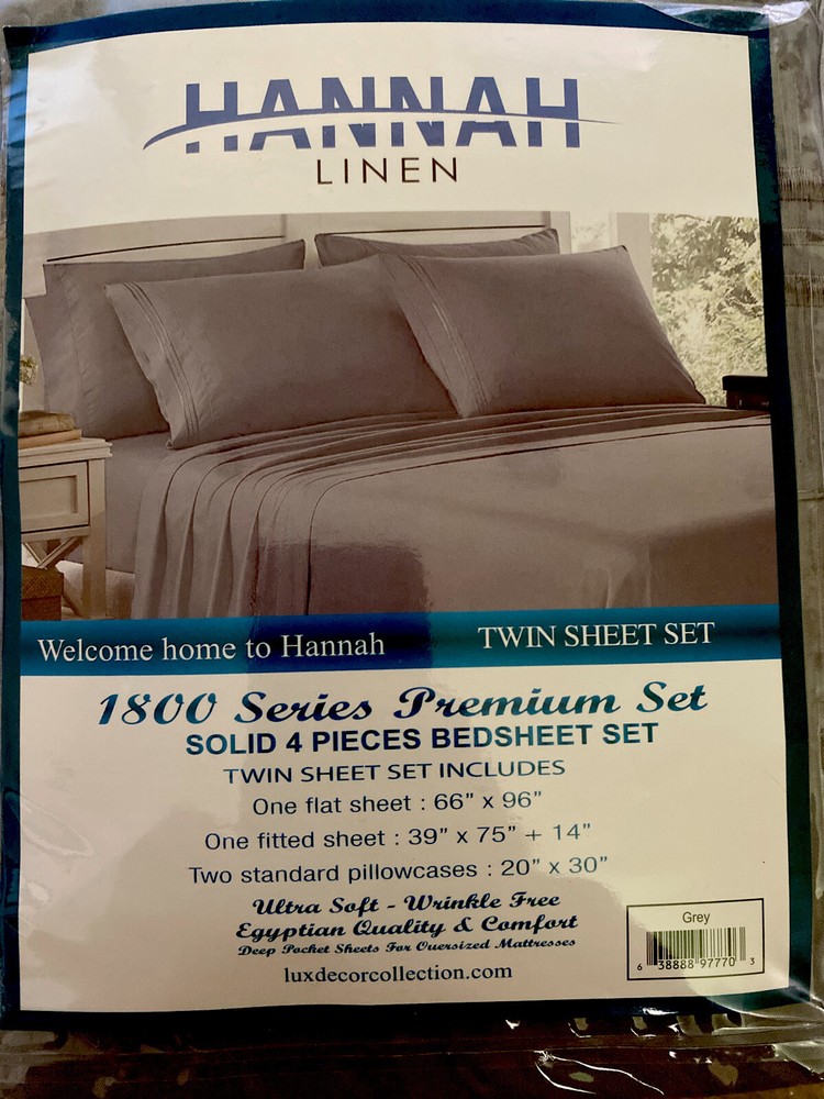 Lux Decor Collection Twin 4 Pc Bed Sheet Set - Microfiber 1800 Wrinkle Free