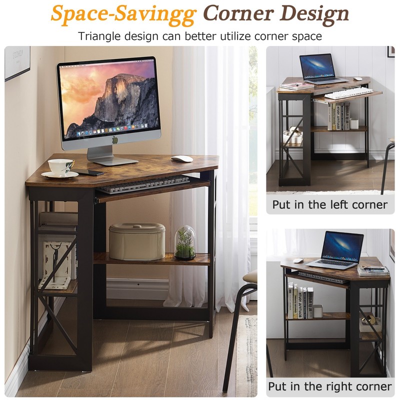Corner Desk Laptop Gaming Table Computer Home Office Table Workstation w/Drawer gallery