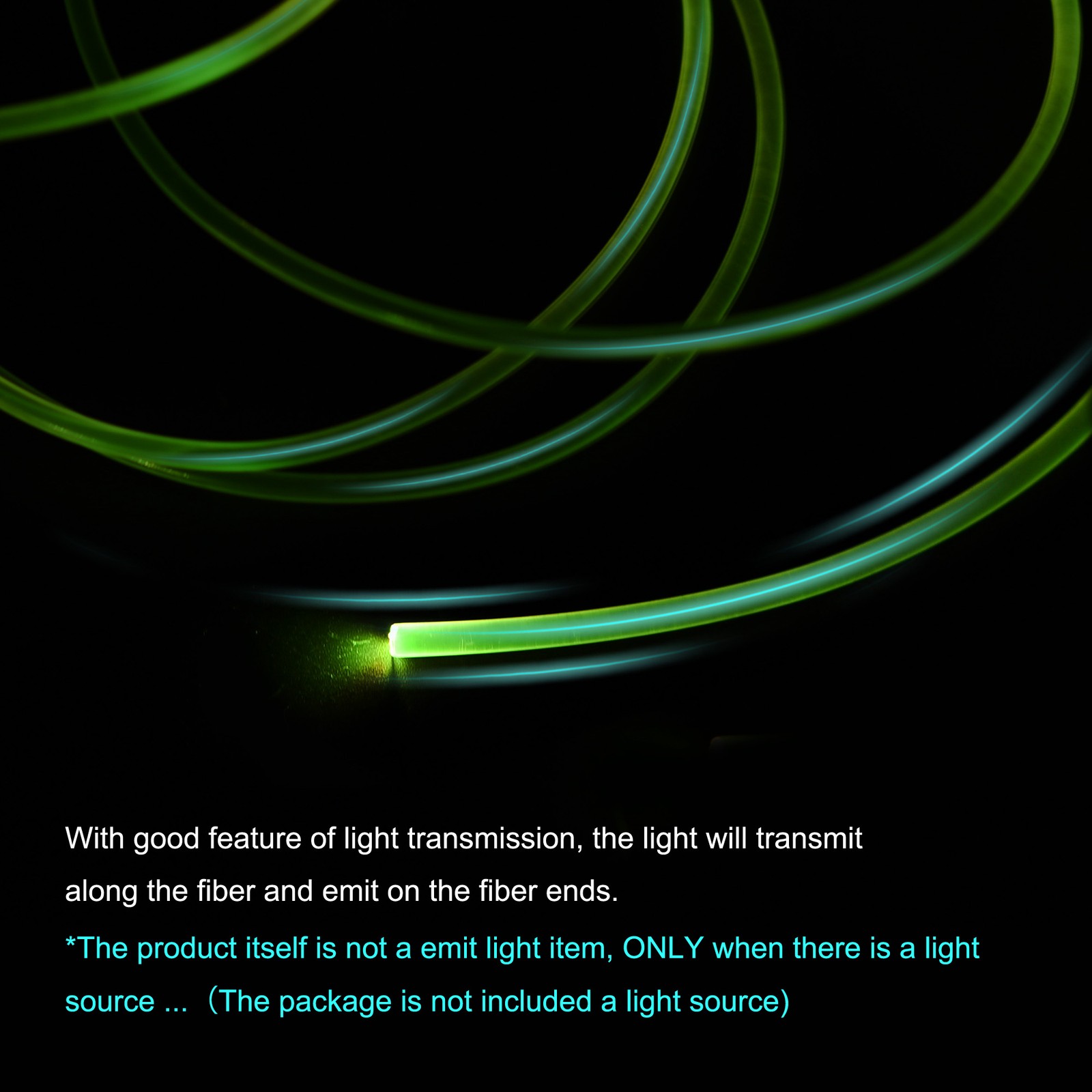 1 x PMMA Side Glow for LED Light Guide in Home Hotel Fiber Optic Cable 3mm 1M gallery