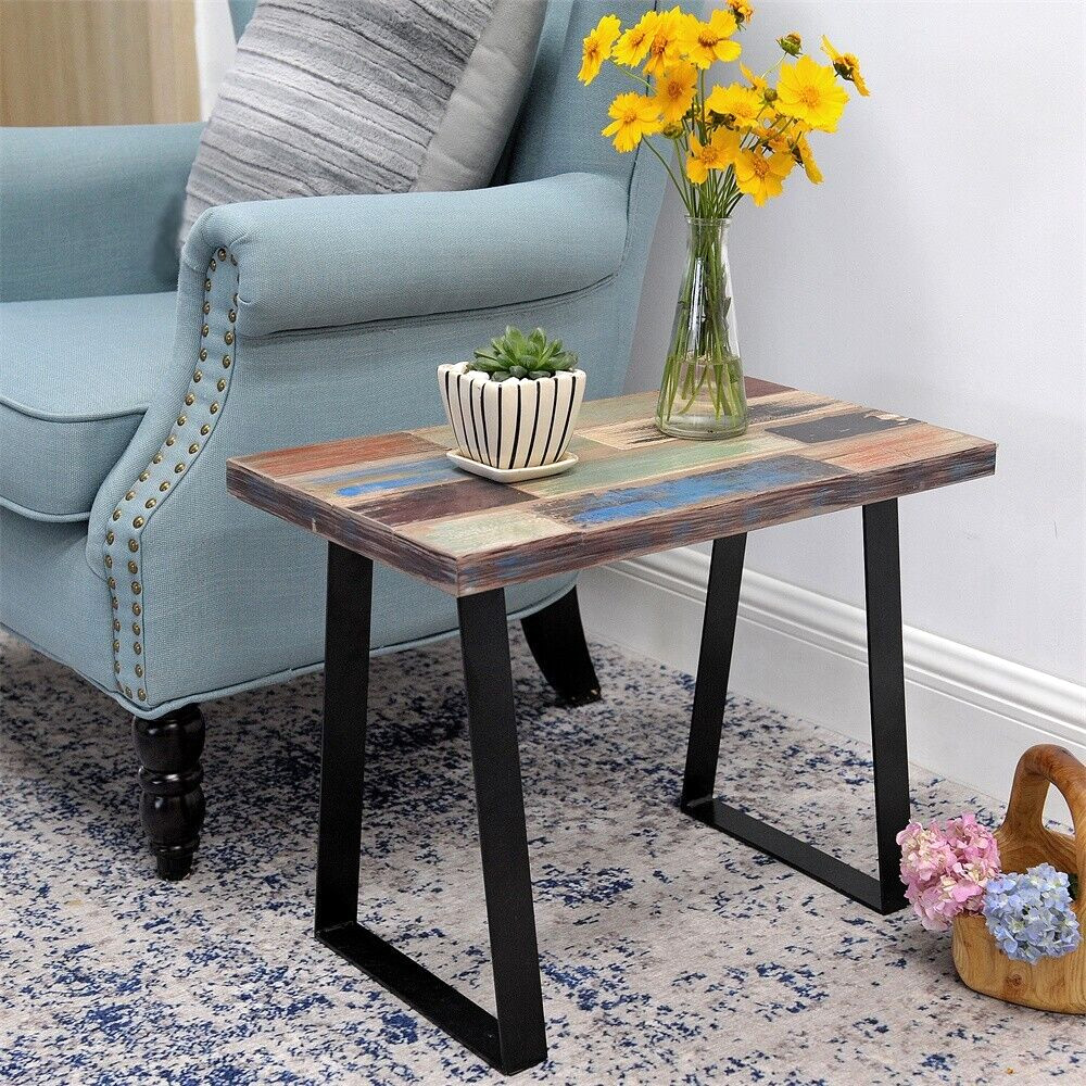 Greenage Side Table Reclaimed Wood Small Accent Coffee End Table Rectangular gallery