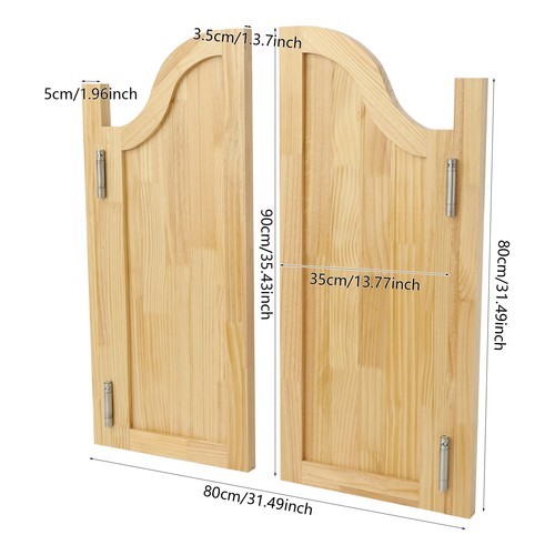 Log Color Swing Solid Wood Door, Partition Door for Shop Entrance Partition gallery