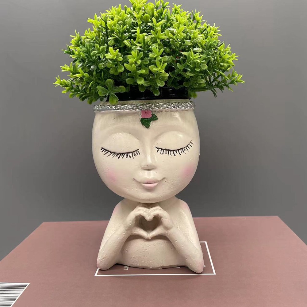 1PCS Face Planter Resin Cute Planter Decorative Plant Pots Flower6638 gallery