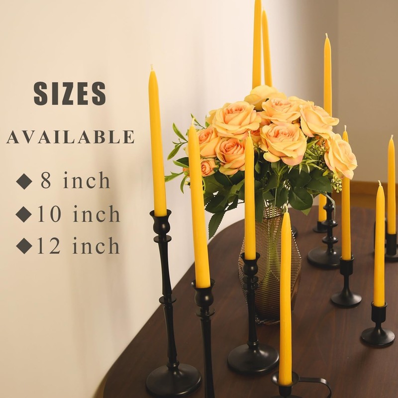 24 Pack Beeswax Taper Candles in Bulk 8 inch Tall - All Natural, 100% Pure Un... gallery