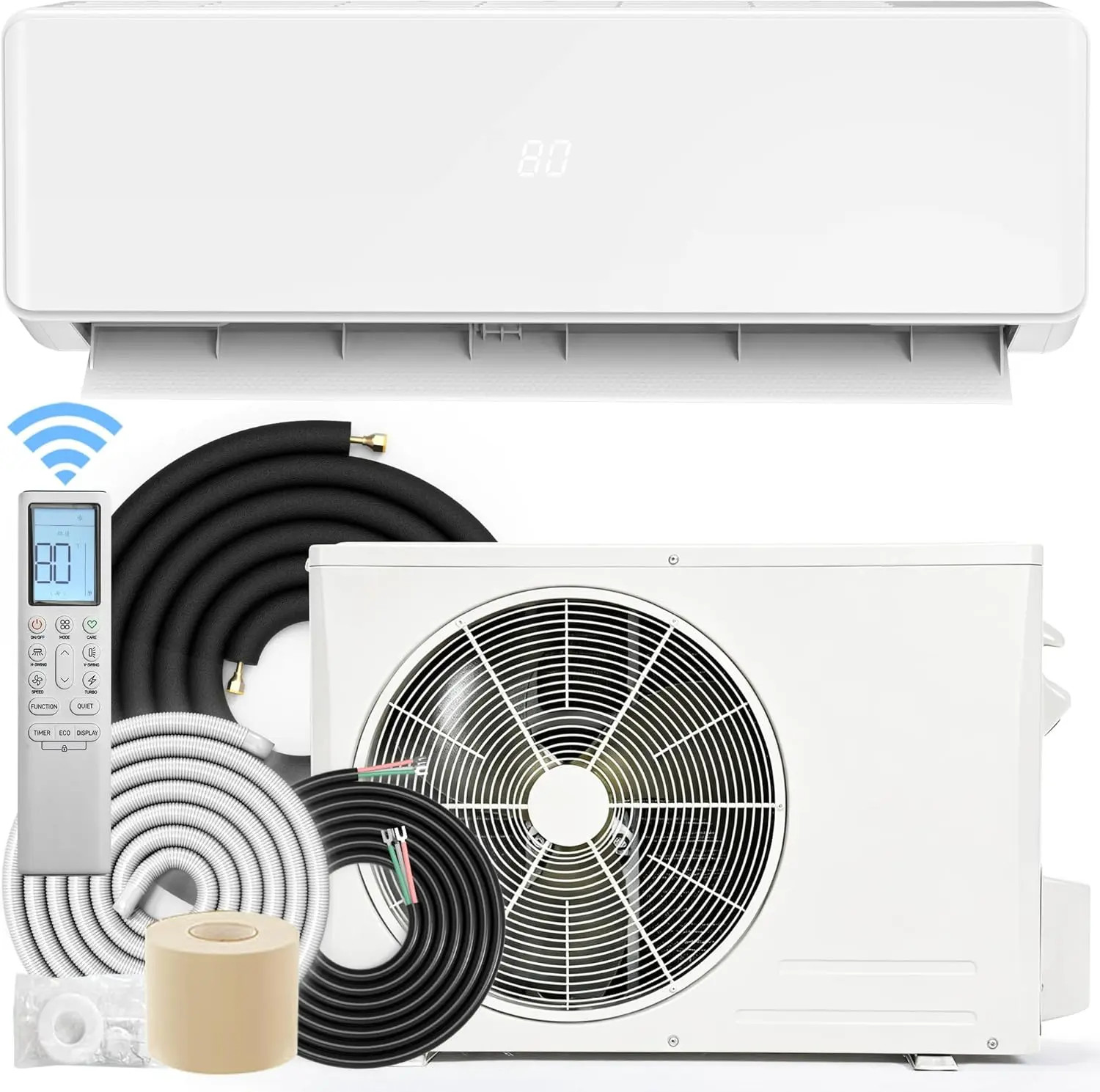18000 BTU Mini Split AC Heat Pump 20 SEER2 230V 3 Level Eco 1250 Sq. Ft White gallery