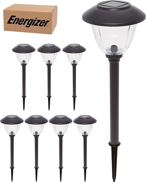 Energizer 8 Pack Solar Pathway LED Lights Outdoor-Stainless Steel 15 Lumen-Gray gallery