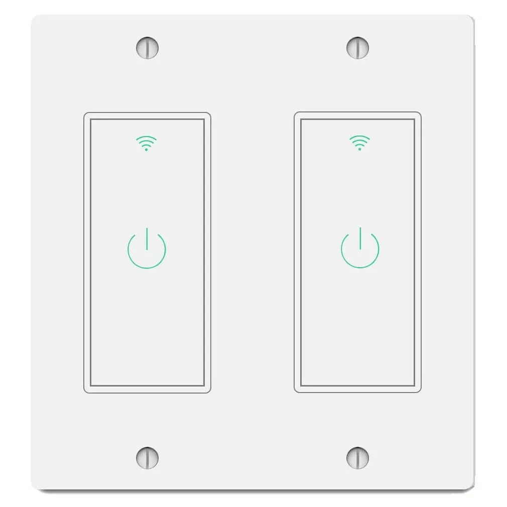 WiFi Smart Switch 2-Gang Wall Light Switch Remote for Alexa & Google IFTTT US gallery
