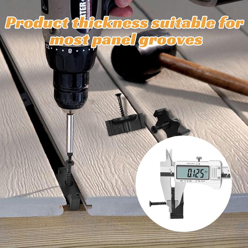 200 Pack Hidden Deck Fasteners for Composite Decking Board, Composite Decking Cl gallery