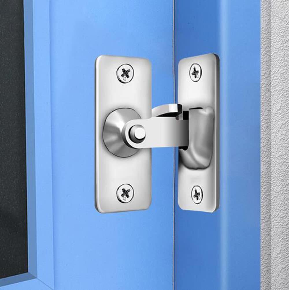 90 Degree Right Angle Door Lock Buckle Safety Door Lock Bolt, Stainless Steel Do gallery