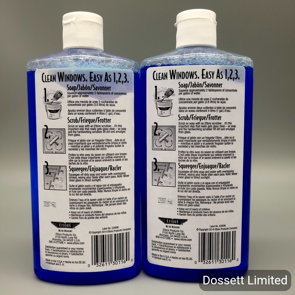 Ettore Squeegee-Off Window Cleaning Soap, 16oz 2-pack - MAKES 32 GALLONS gallery