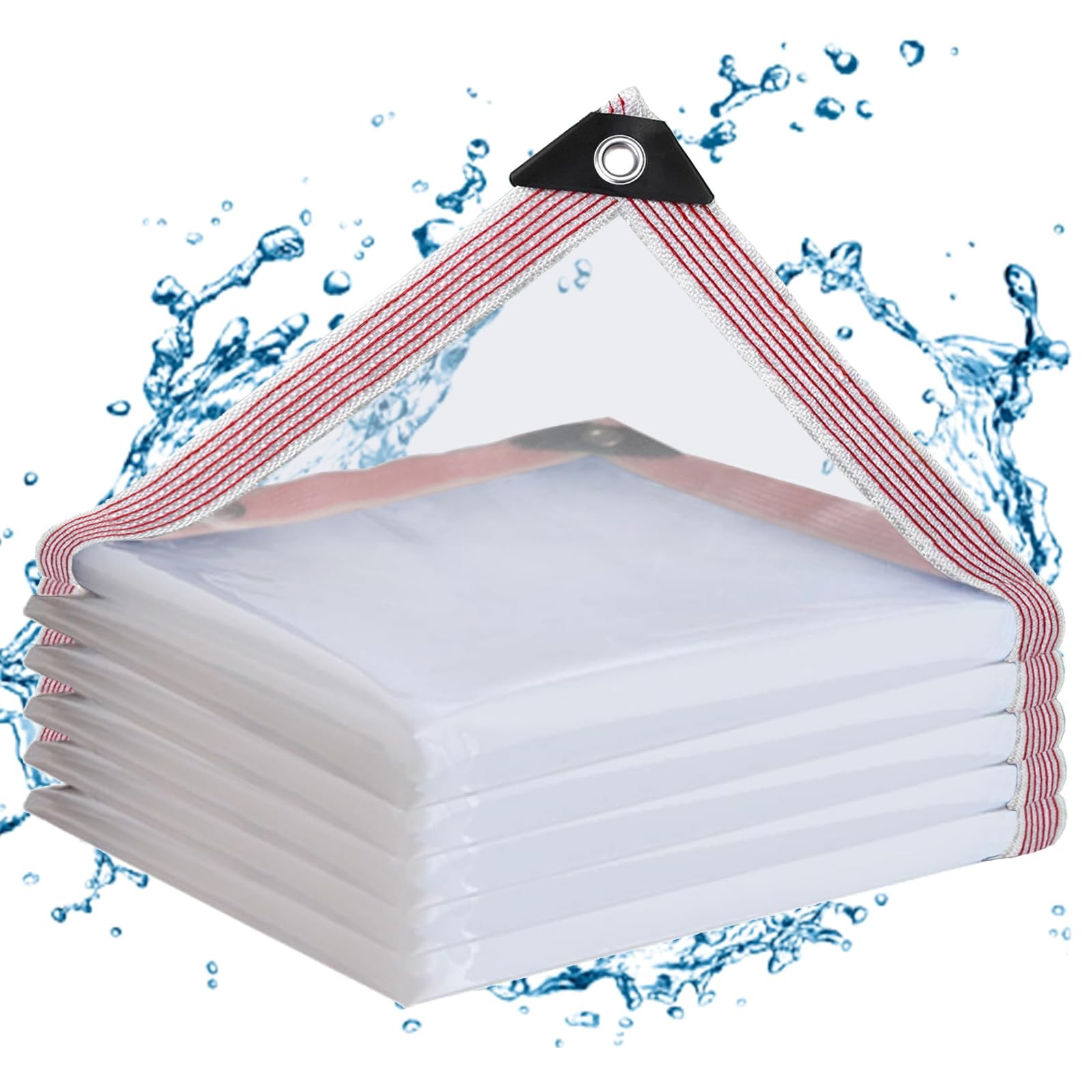 Clear Tarps Heavy Duty Waterproof 4x6FT,Clear Plastic Tarp with Grommets,Tran... gallery