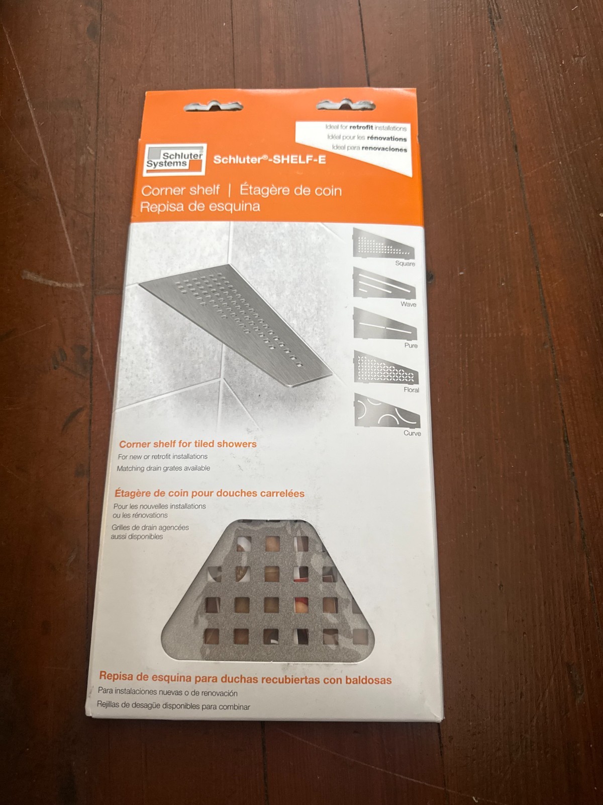 Schluter Systems Shelf Quadrilateral Corner Square Stone Grey-SES3D3TSSG gallery