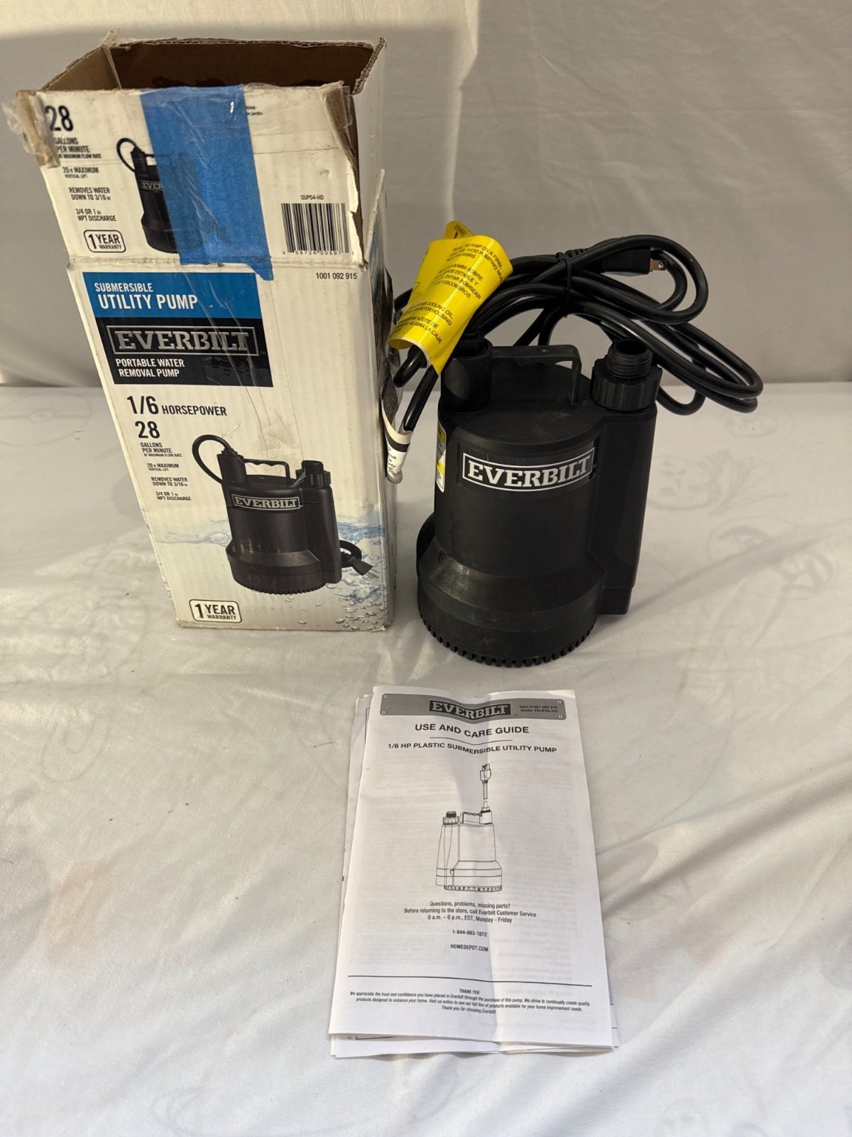 1/6 HP Plastic Submersible Utility Pump- New Condition gallery