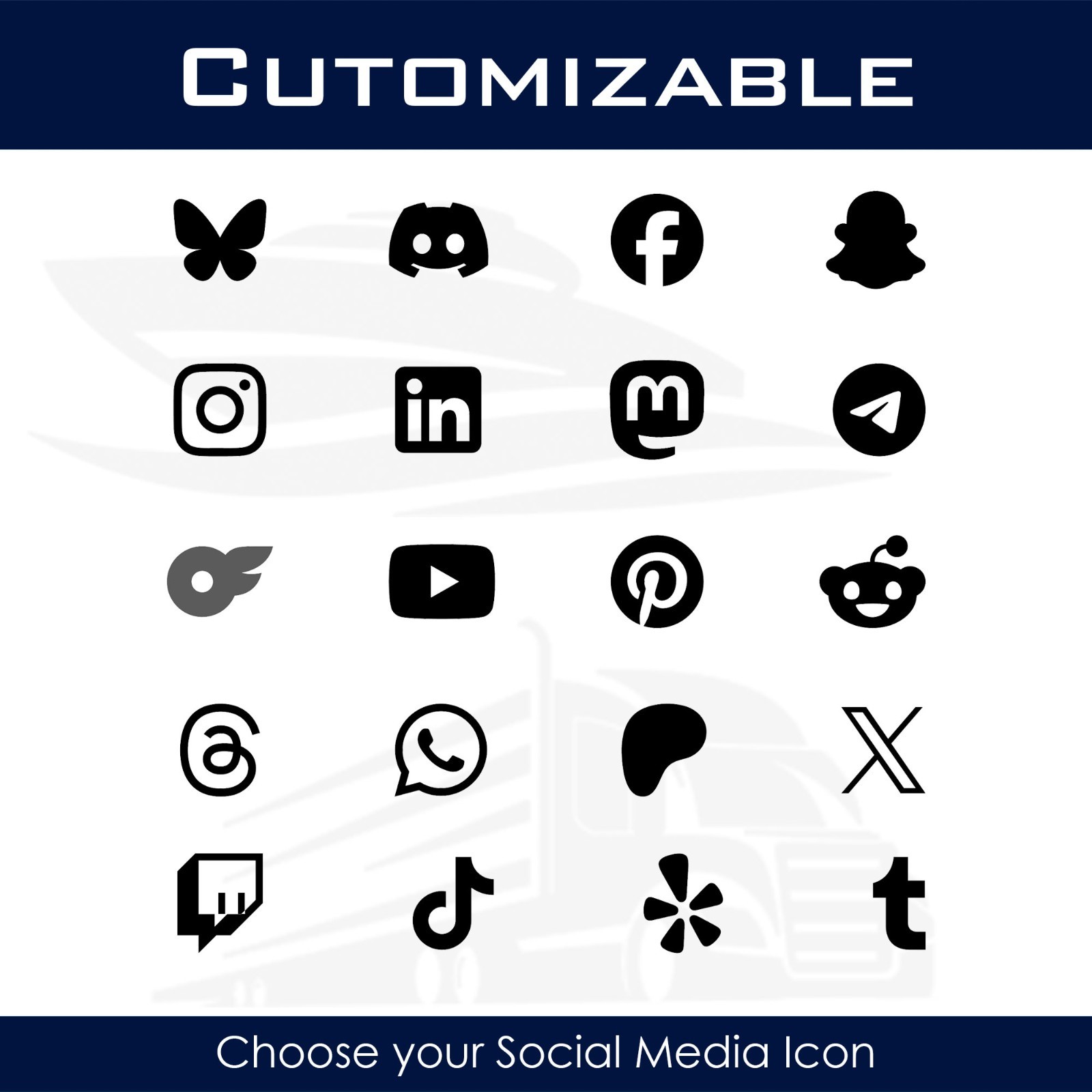 Custom Social Media Handle Decal Sticker – Personalized @Username Tag - 870-3 gallery