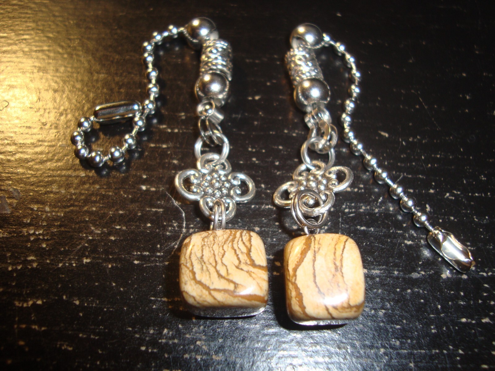 A Pair Irregular Picture Jasper Light/Lamp Pulls Ceiling Fan Pull Chains gallery
