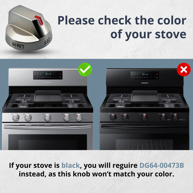DG64-00473A Stove Knobs Replacement for Samsung Gas Range - Control Dial Knob gallery