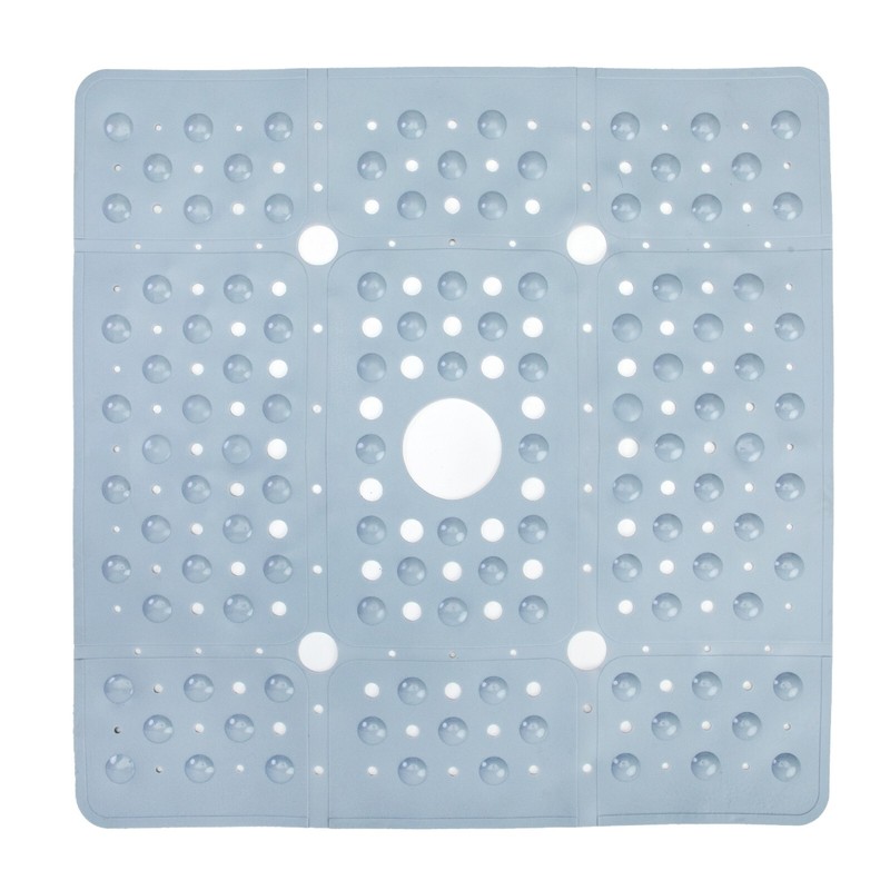 65% MORE COVERAGE! SlipX Solutions Solid Gray Extra Large Shower Mat (27") gallery
