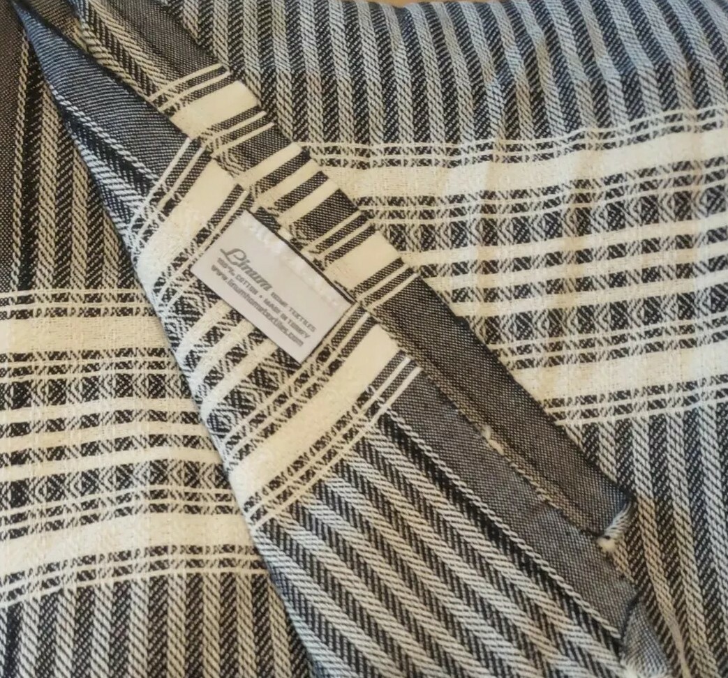 Linum Home Textiles Black Stripe Turkish Pestemal Towel ~ 40"x72" ~ Cotton gallery