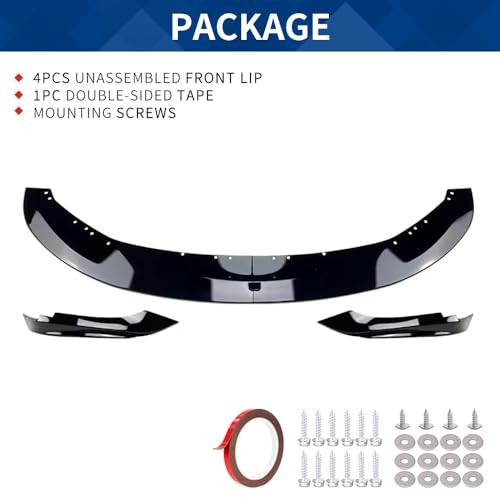 Front Bumper Lip Compatible with (2014-2020) 2014-2020 F32 F33 F36 Gloss Black gallery