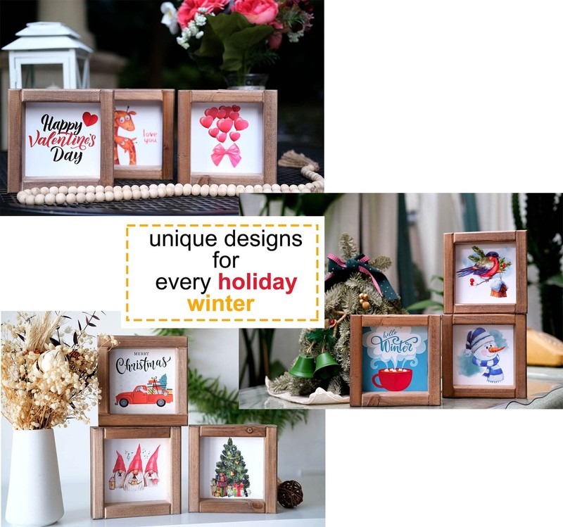 Tiered Tray Decor Fall Winter Spring Summer Seasonal Set, 48 Interchangeable ... gallery