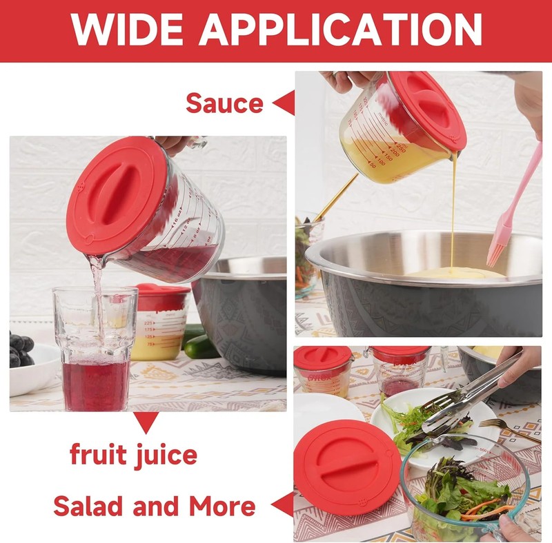 1 Pack Silicone Replacement Lids, Only Fit For Pyrex 2-Cup Tempered Glass Liquid gallery