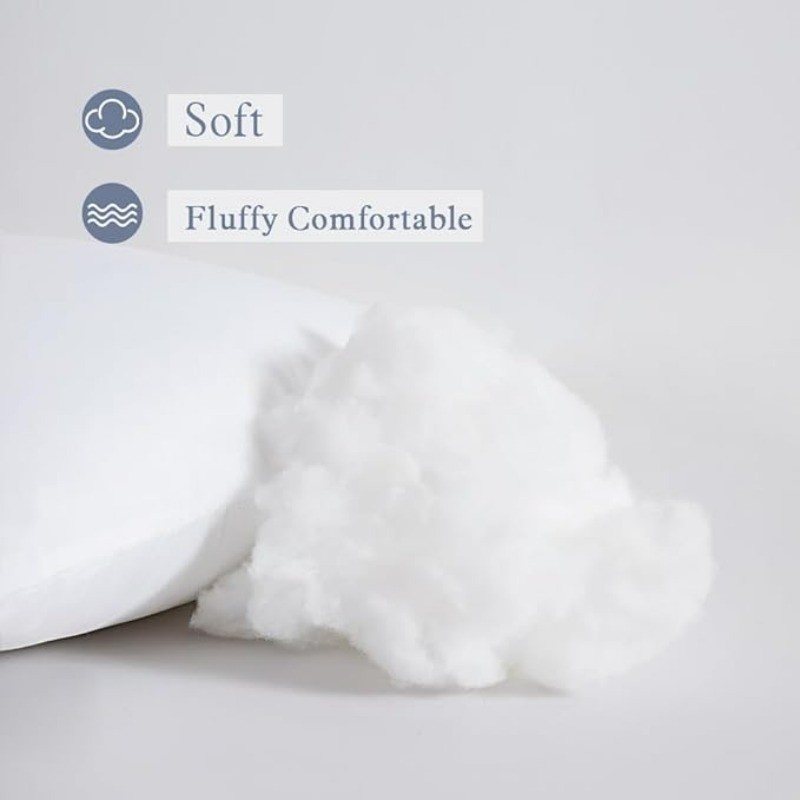 White Cotton Throw Decor Pillow Insert with Polyester Fill,Soft Fluffy- 12"x 20" gallery