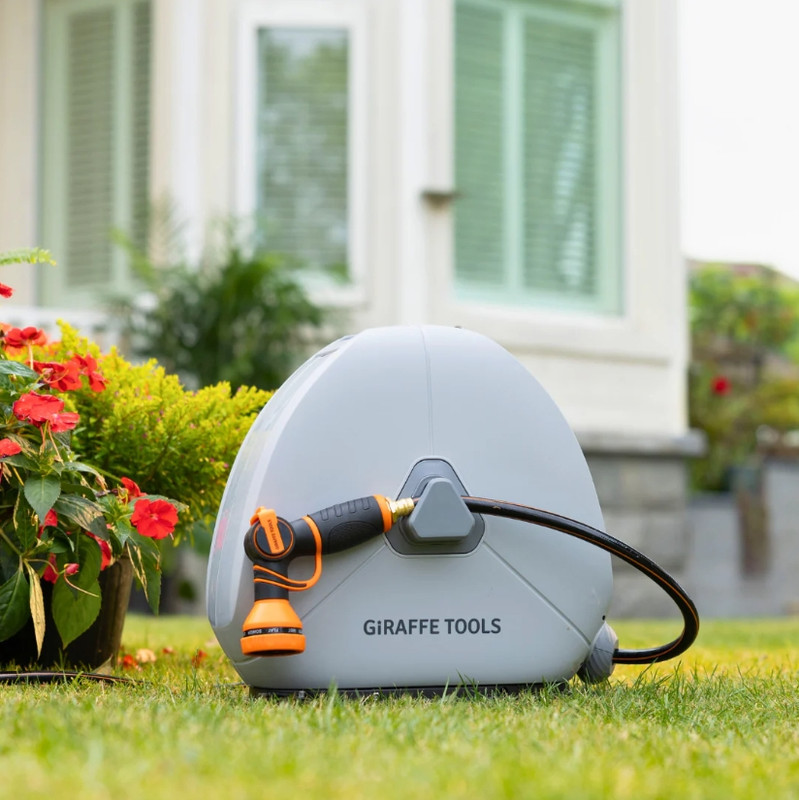 Giraffe Tools Ground Mounted Retractable Hose Reel with 82FT Garden Water Hose gallery