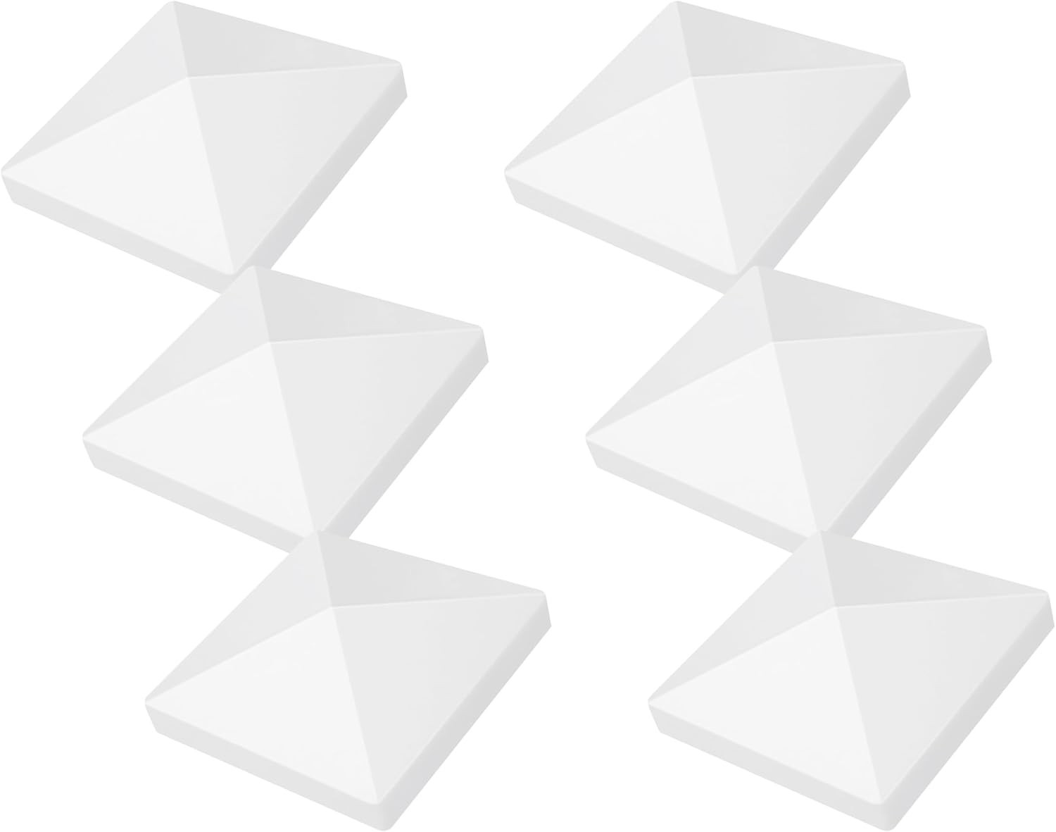 6 Pack 5x5 Vinyl Post Caps White Pyramid Top Fits True 5x5 Deck Fence Posts PVC gallery