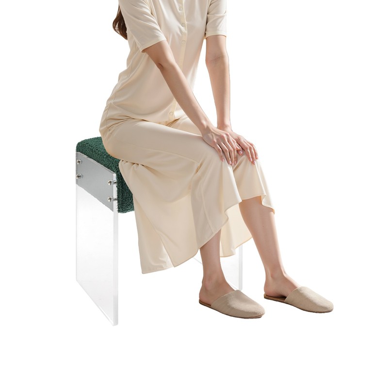 Makeup Stool Modern Minimalist Acrylic Chair Multi-functional Vanity w/ Cushion gallery