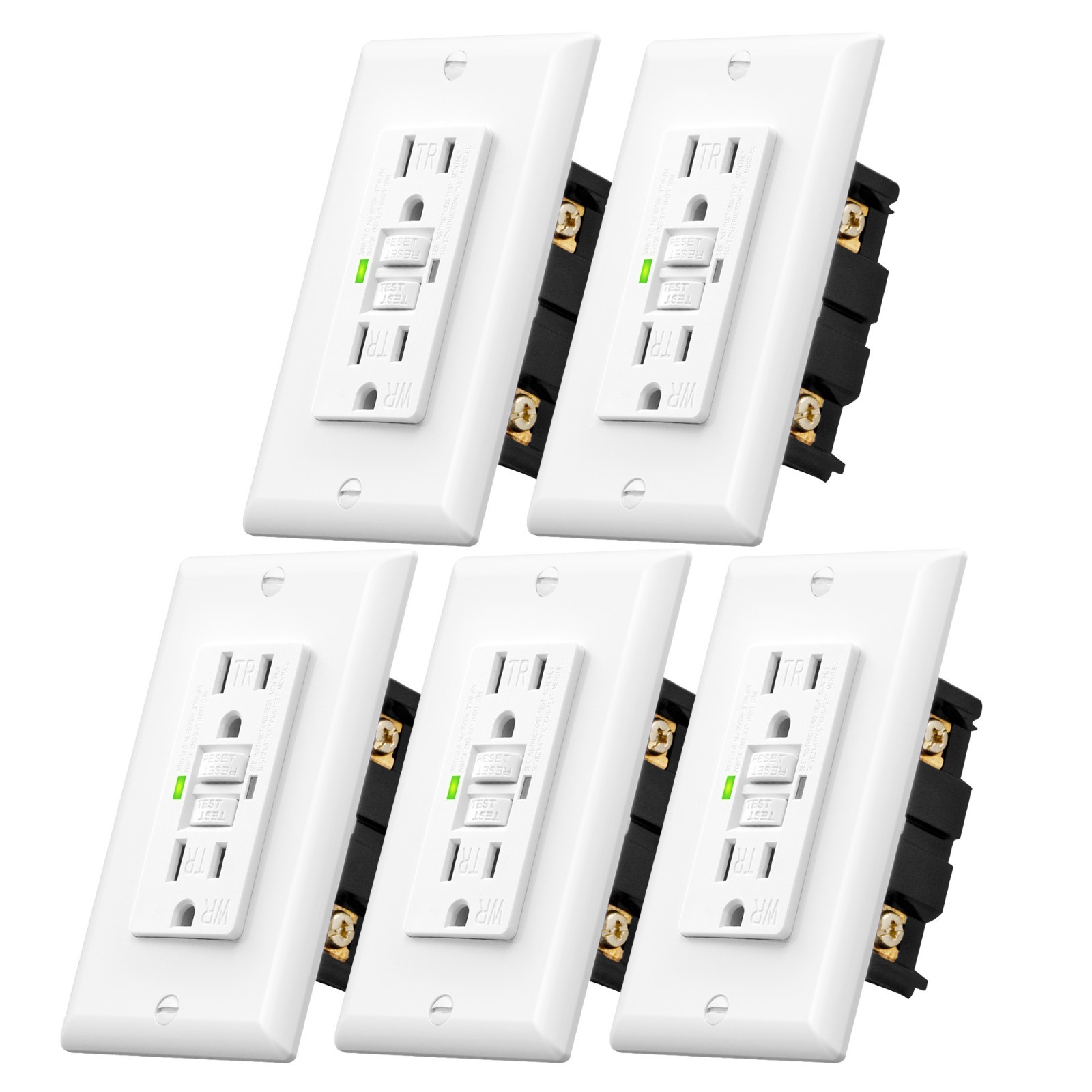 DEWENWILS 5-Pack Weather Resistant GFCI Outlet 20Amp TR Wallplate UL Listed gallery