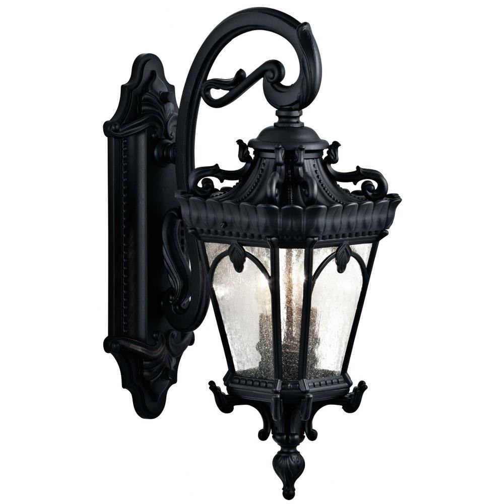 2 light Outdoor Wall Mount - 24 inches tall by 10 inches wide-Textured Black gallery