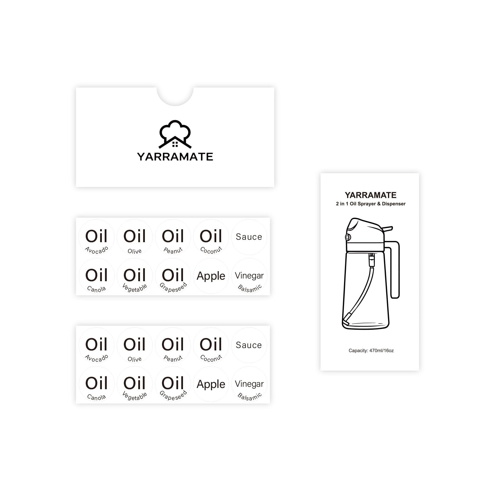 20 Labels for Oil Dispenser & Installation Guide, Stickers for Olive Oil, Sau... gallery