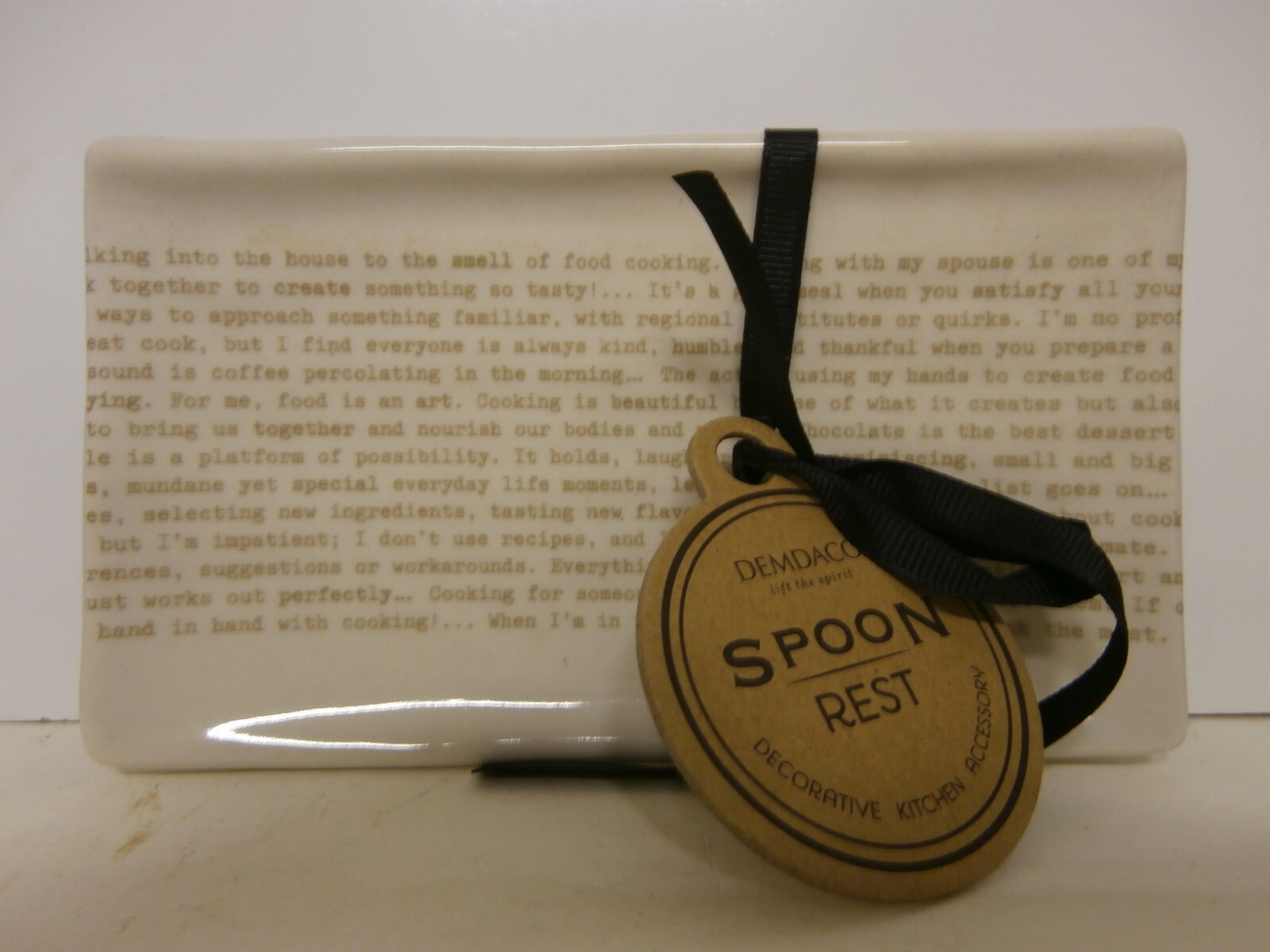 Demdaco Kitchen Utensil Spoon Rest Ceramic, New, 5 3/4" Wide Functional Decor gallery